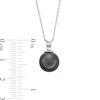 Thumbnail Image 4 of 9.5-10.0mm Black Tahitian Cultured Pearl and Diamond Accent Drop Pendant in 14K White Gold