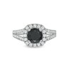 Thumbnail Image 4 of 2-1/4 CT. T.W. Black and White Diamond Cushion Frame Split Shank Engagement Ring in 14K White Gold