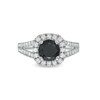 Thumbnail Image 3 of 2-1/4 CT. T.W. Black and White Diamond Cushion Frame Split Shank Engagement Ring in 14K White Gold