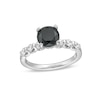 Thumbnail Image 1 of 2-3/8 CT. T.W. Black and White Diamond Tension Engagement Ring in 14K White Gold