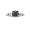 Thumbnail Image 4 of 2-3/8 CT. T.W. Black and White Diamond Tension Engagement Ring in 14K White Gold