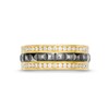 Thumbnail Image 3 of 1/2 CT. T.W. Diamond Edge Pyramid Center Row Band in 10K Gold with Black Rhodium