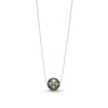 Thumbnail Image 0 of 8.0-9.0.0mm Black Tahitian Cultured Pearl Floating Necklace in 14K White Gold