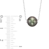 Thumbnail Image 3 of 8.0-9.0.0mm Black Tahitian Cultured Pearl Floating Necklace in 14K White Gold