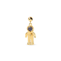 PDPAOLA™ at Zales Blue Sandstone and Cubic Zirconia Astronaut Bead Charm in Sterling Silver with 18K Gold Plate