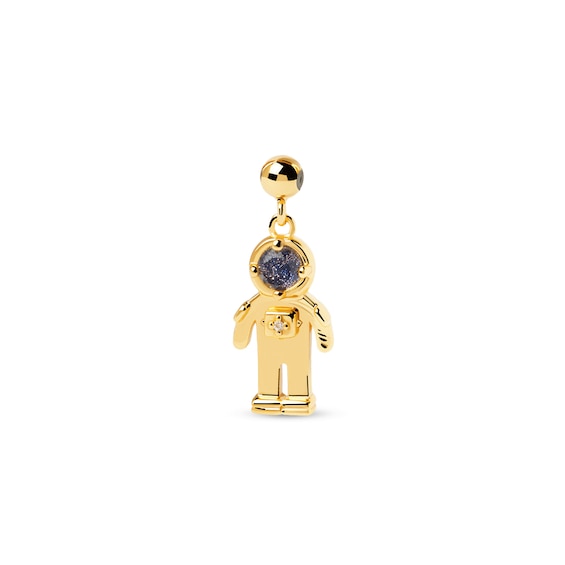 PDPAOLAâ¢ at Zales Blue Sandstone and Cubic Zirconia Astronaut Bead Charm in Sterling Silver with 18K Gold Plate