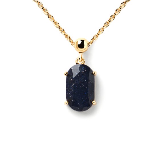 PDPAOLAâ¢ at Zales Oval Blue Sandstone Luck Bead Charm in Sterling Silver with 18K Gold Plate