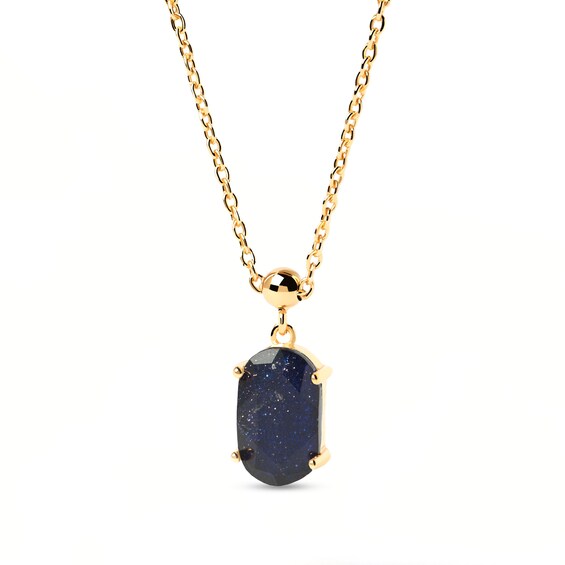 PDPAOLAâ¢ at Zales Oval Blue Sandstone Luck Bead Charm in Sterling Silver with 18K Gold Plate
