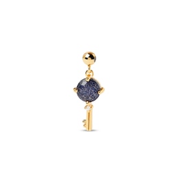PDPAOLA™ at Zales Blue Sandstone and Cubic Zirconia Key Bead Charm in Sterling Silver with 18K Gold Plate