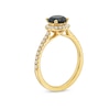Thumbnail Image 3 of 1-1/3 CT. T.W. Black and White Diamond Frame Engagement Ring in 14K Gold