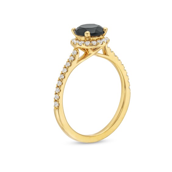 1-1/3 CT. T.w. Black and White Diamond Frame Engagement Ring in 14K Gold