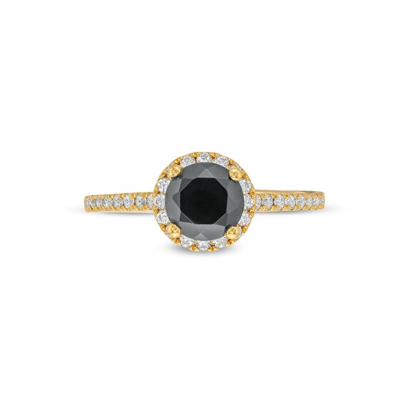1-1/3 CT. T.w. Black and White Diamond Frame Engagement Ring in 14K Gold