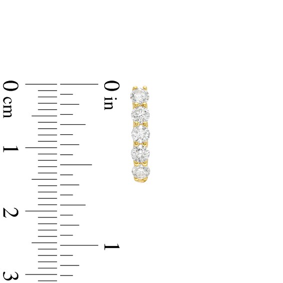 1 CT. T.w. Diamond Five Stone Hoop Earrings in 10K Gold