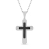 Thumbnail Image 3 of Black Diamond Accent Dog Tag, Cross Pendant and Link Bracelet Set in Stainless Steel with Black Ion-Plate