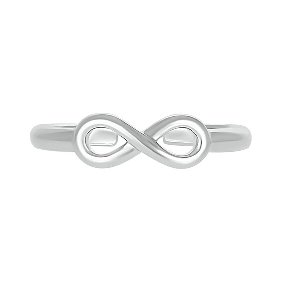 Sideways Infinity Symbol Toe Ring in Sterling Silver