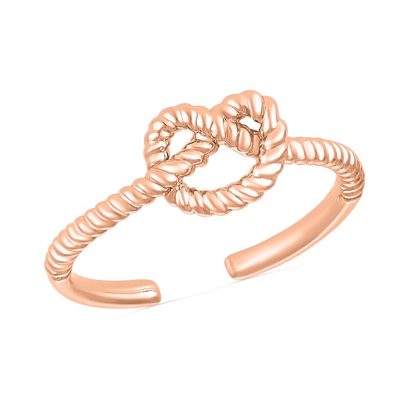 HeartShaped Rope Knot Toe Ring in 10K Rose Gold Zales