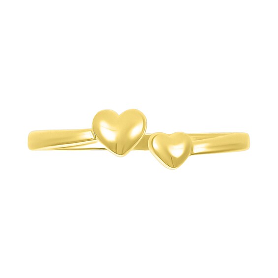 Polished Double Heart Wrap Toe Ring in 10K Gold