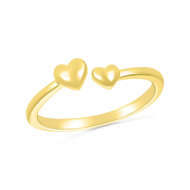 Main Image 1 of Polished Double Heart Wrap Toe Ring in 10K Gold