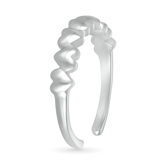 Alternating Hearts Toe Ring in Sterling Silver