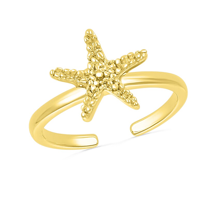 Main Image 1 of Textured Starfish Toe Ring in 10K Gold