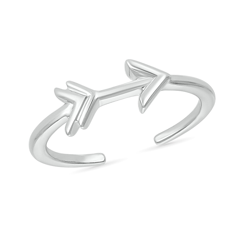 Main Image 1 of Sideways Arrow Toe Ring in 10K White Gold