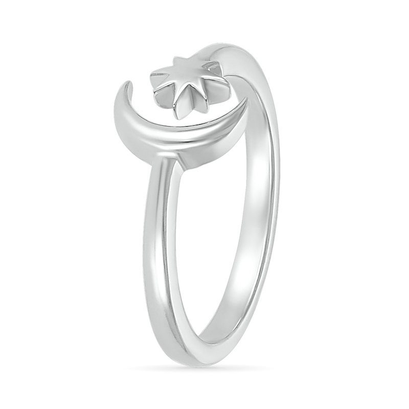 Main Image 2 of Crescent Moon and Star Wrap Toe Ring in Sterling Silver