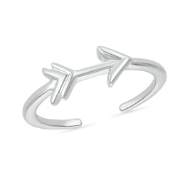 Sideways Arrow Toe Ring in 10K White Gold