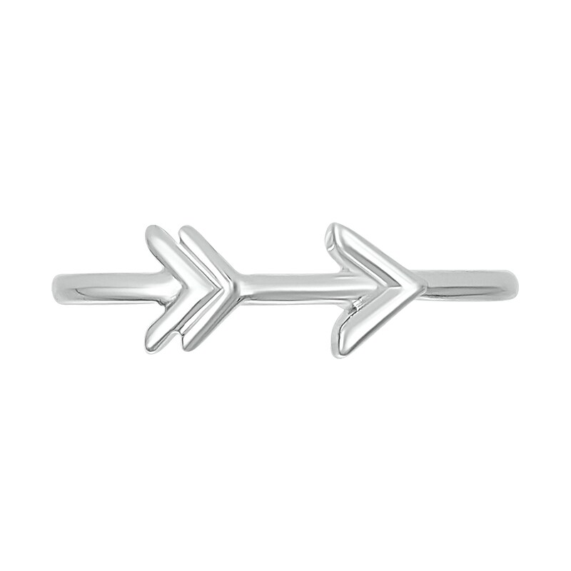 Main Image 3 of Sideways Arrow Toe Ring in 10K White Gold