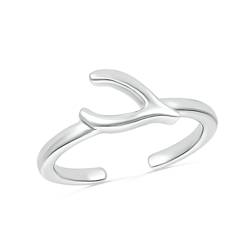 Main Image 1 of Wish Bone Toe Ring in 10K White Gold