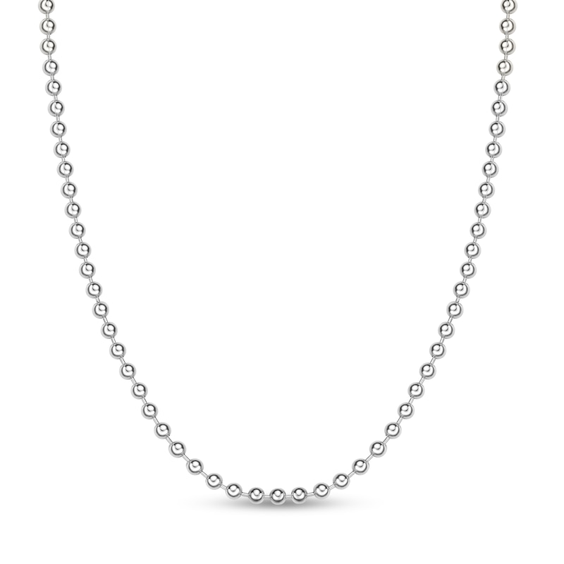 Men's 4.0mm Bead Chain Necklace in Solid Stainless Steel  - 20"