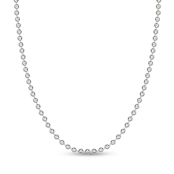 Men's 4.0mm Bead Chain Necklace in Solid Stainless Steel