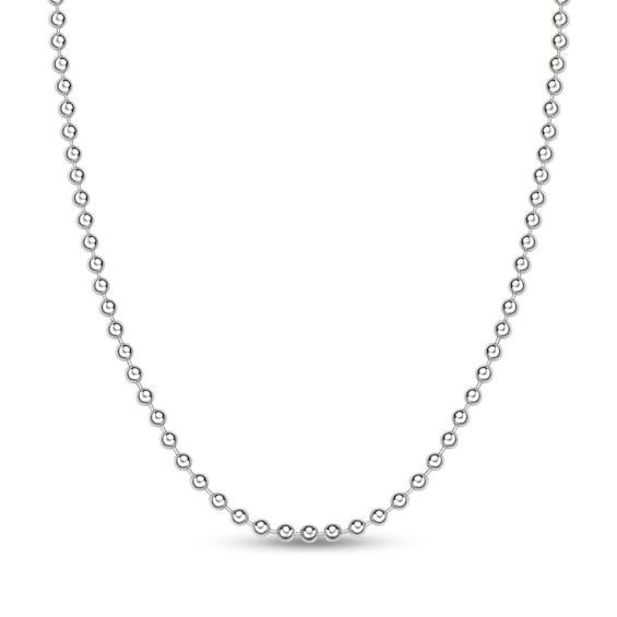 Men's 4.0mm Bead Chain Necklace in Solid Stainless Steel - 24"