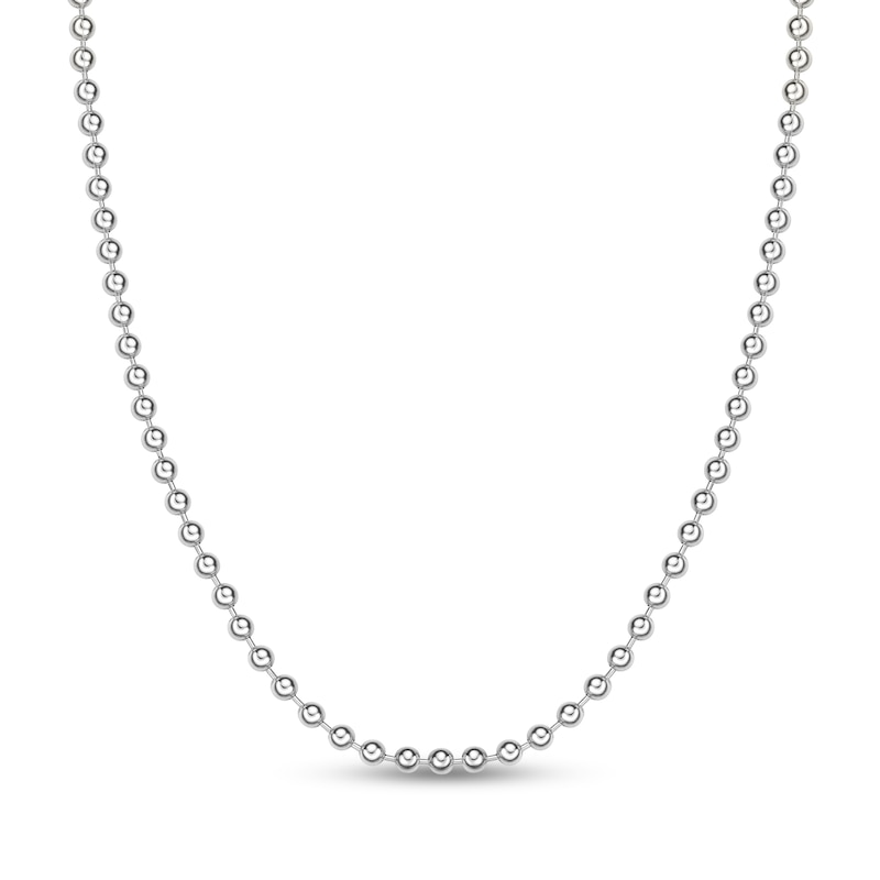 Main Image 1 of Men's 4.0mm Bead Chain Necklace in Solid Stainless Steel  - 24"