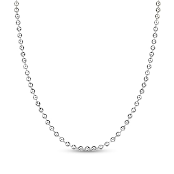 Men's 4.0mm Bead Chain Necklace in Solid Stainless Steel - 30"