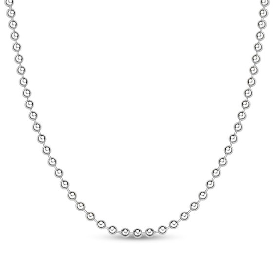 Men's 6.0mm Bead Chain Necklace in Solid Stainless Steel - 20"