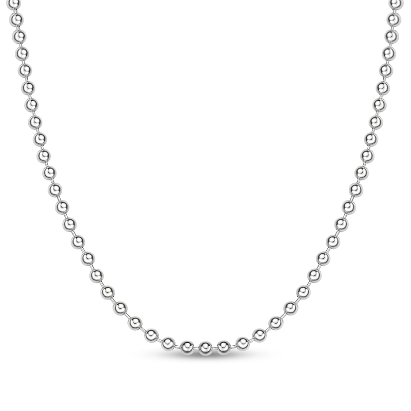 Main Image 1 of Men's 6.0mm Bead Chain Necklace in Solid Stainless Steel  - 20"