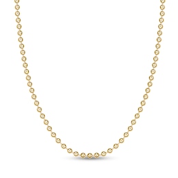 Men's 4.0mm Bead Gold-Tone Chain Necklace in Solid Stainless Steel  with Yellow Ion-Plate - 20"