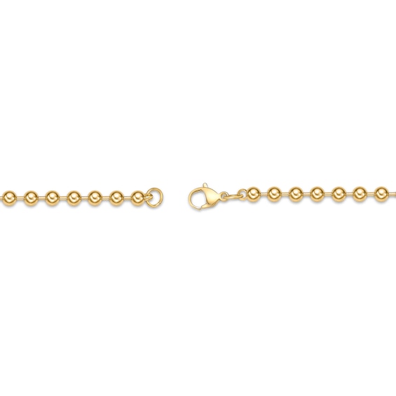 Men's 4.0mm Bead Gold-Tone Chain Necklace in Solid Stainless Steel with Yellow Ion-Plate