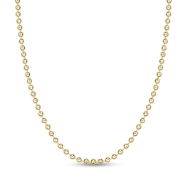 Men's 4.0mm Bead Gold-Tone Chain Necklace in Solid Stainless Steel  with Yellow Ion-Plate - 22"
