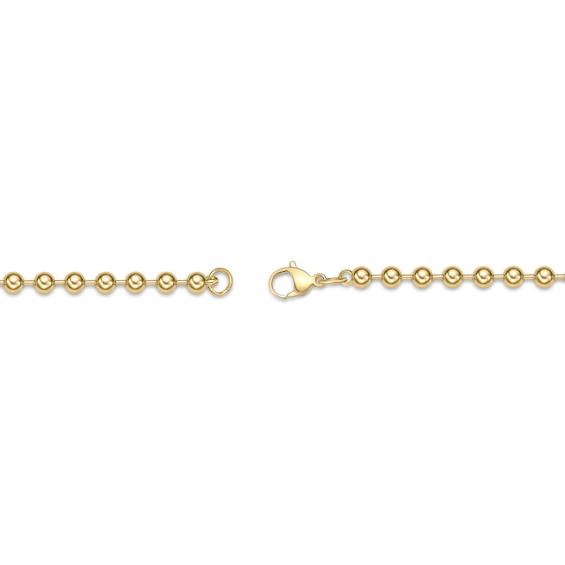 Men's 4.0mm Bead Gold-Tone Chain Necklace in Solid Stainless Steel with Yellow Ion-Plate