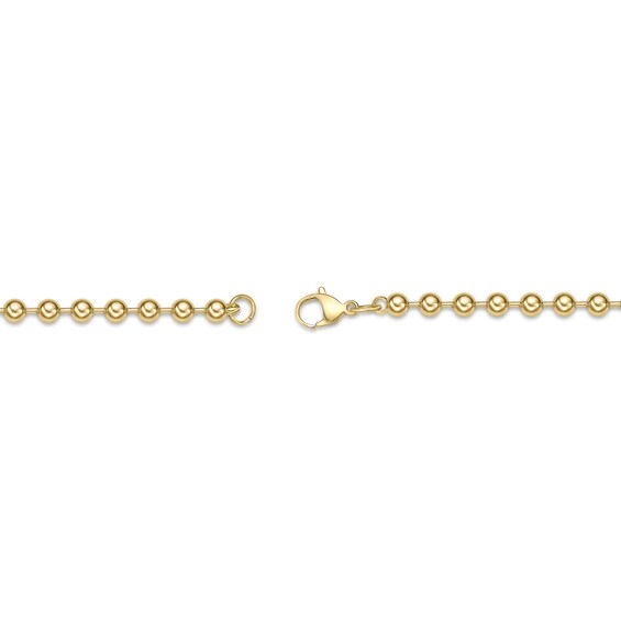 Men's 4.0mm Bead Gold-Tone Chain Necklace in Solid Stainless Steel with Yellow Ion-Plate - 24"