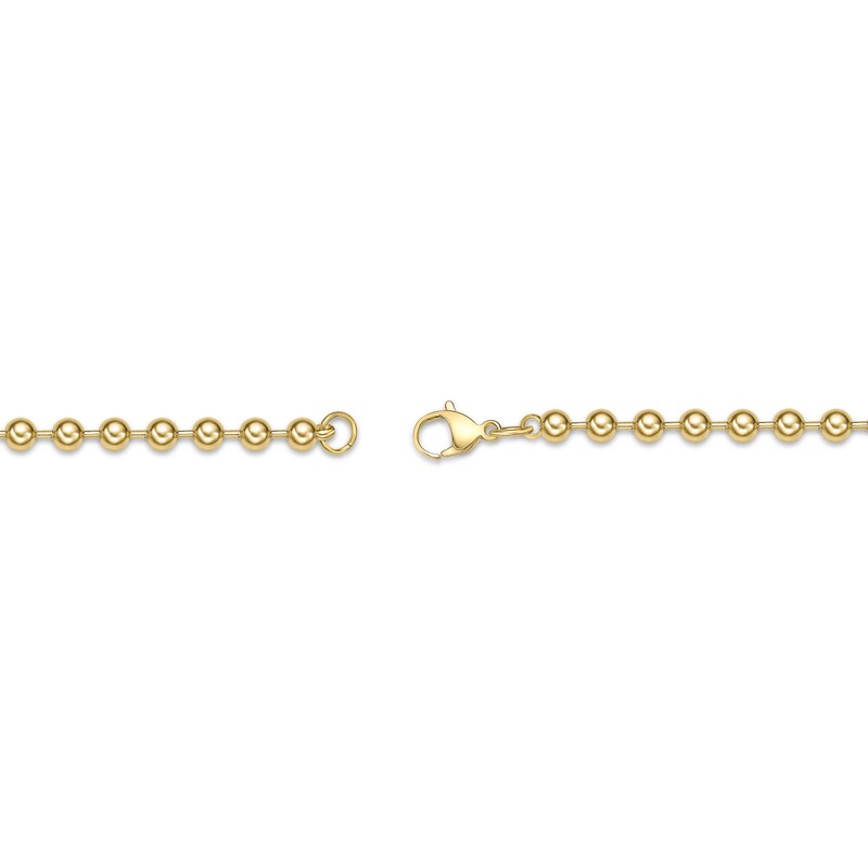 Main Image 3 of Men's 4.0mm Bead Gold-Tone Chain Necklace in Solid Stainless Steel  with Yellow Ion-Plate - 24"