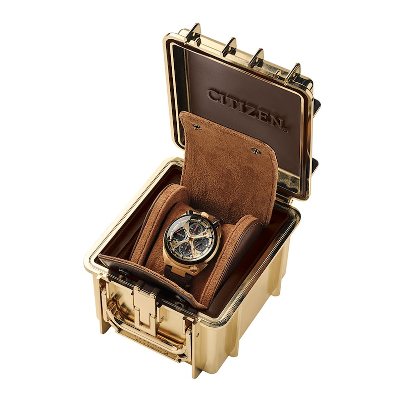 Main Image 1 of Citizen Eco-Drive® Promaster 50th Anniversary Tsuno Brown Leather Strap Watch with Gold-Tone Dial (Model: AV0072-01X)