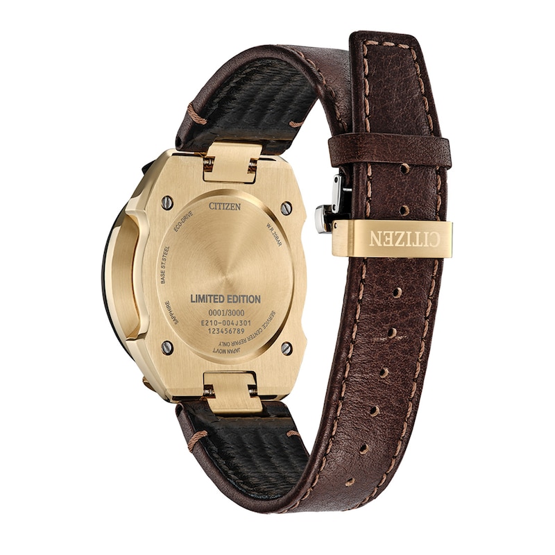 Main Image 4 of Citizen Eco-Drive® Promaster 50th Anniversary Tsuno Brown Leather Strap Watch with Gold-Tone Dial (Model: AV0072-01X)