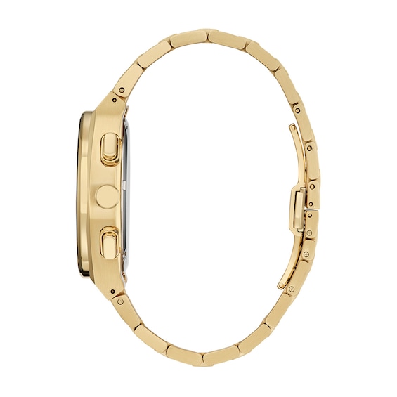 Men's Citizen Eco-DriveÂ® Axiom Chronograph Gold-Tone Watch with Black Dial (Model: Ca4582-54E)