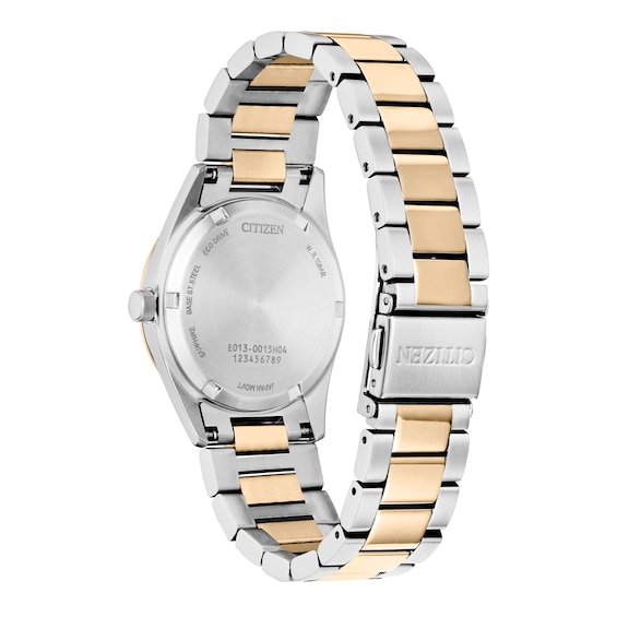 Ladies' Citizen Eco-DriveÂ® Diamond Accent Rose Two-Tone Watch with Pink Dial (Model: Ew2706-58X)