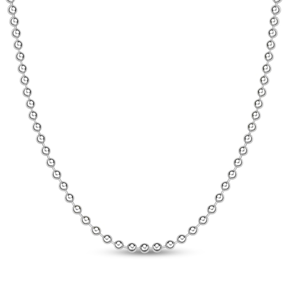 Men's 6.0mm Bead Chain Necklace in Solid Stainless Steel - 22"