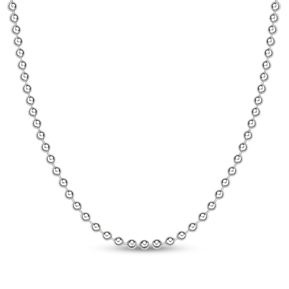 Men's 6.0mm Bead Chain Necklace in Solid Stainless Steel - 24"
