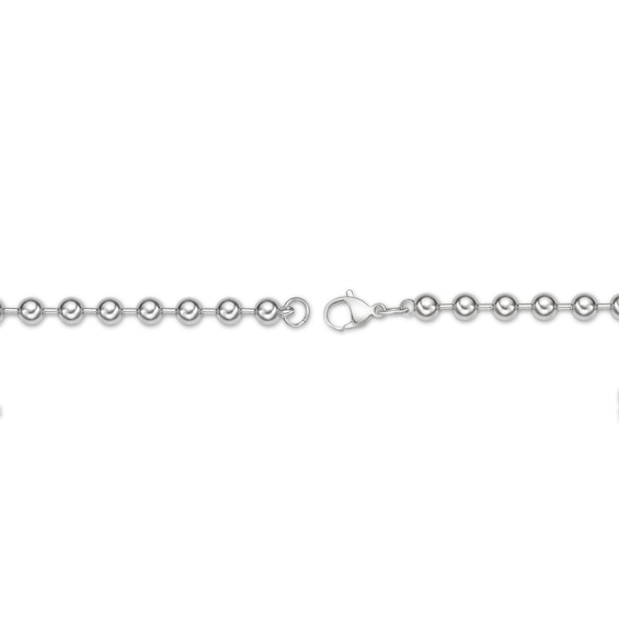 Men's 6.0mm Bead Chain Necklace in Solid Stainless Steel - 24"