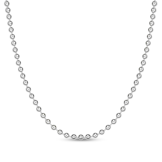 Men's 6.0mm Bead Chain Necklace in Solid Stainless Steel - 30"
